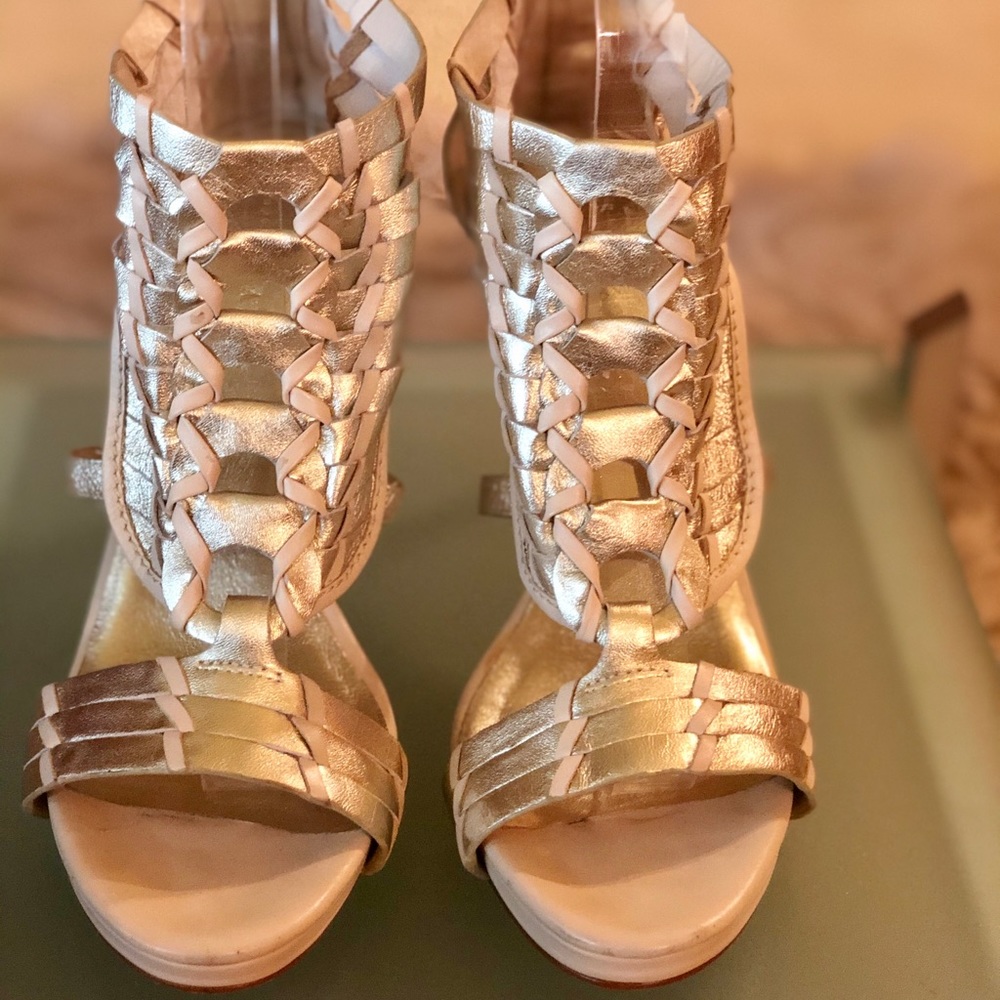 Cole Haan Gold Woven Sandal